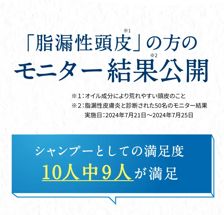 「脂漏性頭皮」の方のモニター結果公開