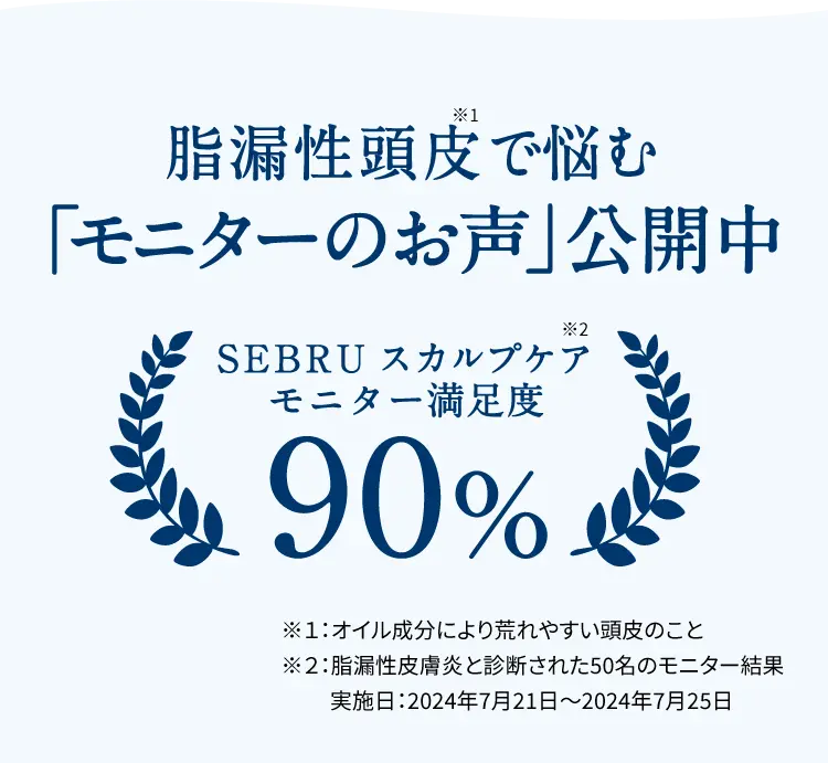 脂漏性頭皮で悩む「モニターのお声」公開中　SEBRUスカルプケアモニター満足度90%